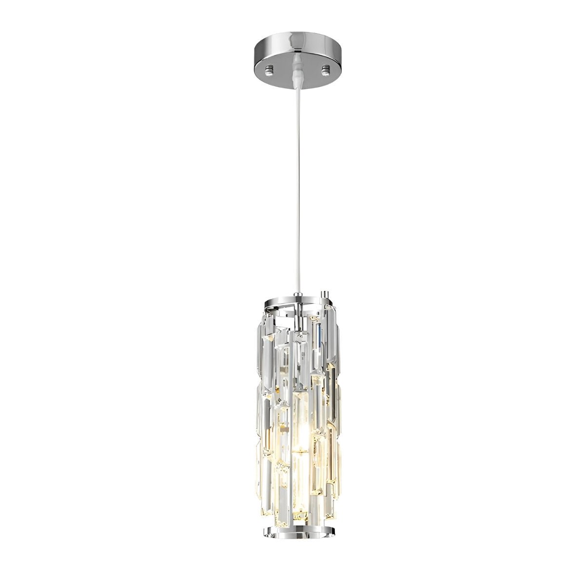 Crystal Glass Chandelier, Modern Iron Pendant Ceiling Light - Decorative Hanging Lighting for Dining Room Living Room Foyer