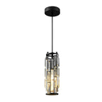 Crystal Glass Chandelier, Modern Iron Pendant Ceiling Light - Decorative Hanging Lighting for Dining Room Living Room Foyer