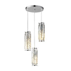 Crystal Glass Chandelier, Modern Iron Pendant Ceiling Light - Decorative Hanging Lighting for Dining Room Living Room Foyer
