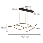 Curved LED Pendant Light Wavy LED Metal Ceiling Light