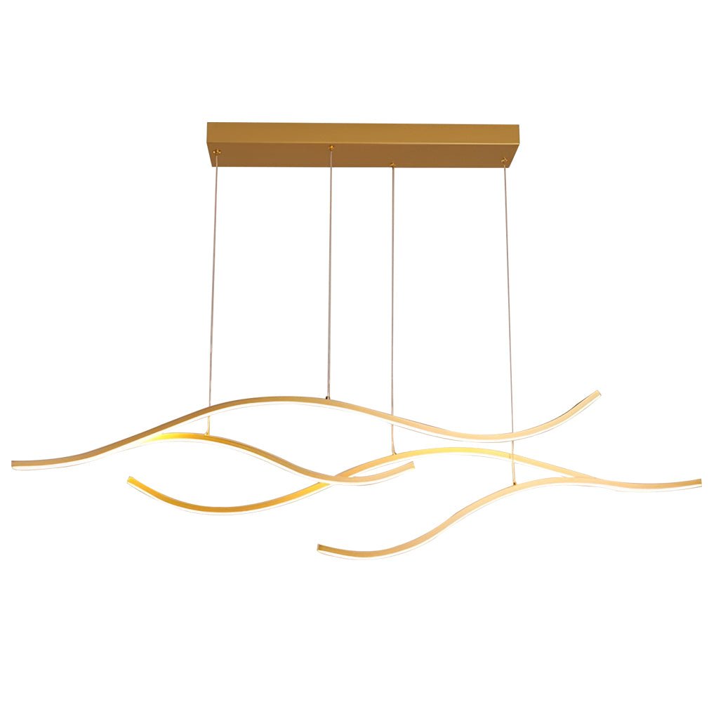 Curved LED Pendant Light Wavy LED Metal Ceiling Light