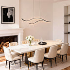 Curved LED Pendant Light Wavy LED Metal Ceiling Light