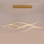 Curved LED Pendant Light Wavy LED Metal Ceiling Light