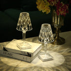 Crystal Table Lamp, Modern Decorative Bedside Lamp - Elegant Crystal Accent Lighting for Bedroom Living Room Nightstand