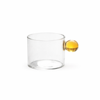 Modern Mediterranean Glassware with Ergonomic Handle – 110 ml Drinking Glass for Coffee and Tea