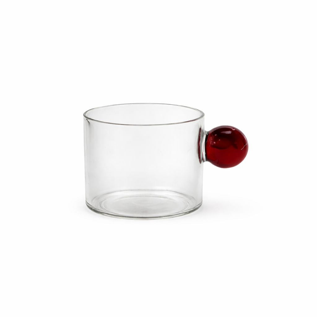 Modern Mediterranean Glassware with Ergonomic Handle – 110 ml Drinking Glass for Coffee and Tea