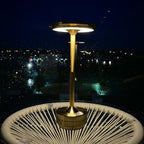 Cordless Table Lamp Rechargeable, Metallic Modern Bedside Lamp - Portable LED Dimmable Mood Light for Bedroom Restaurant Bar