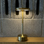 Cordless Table Lamp Rechargeable, Metallic Modern Bedside Lamp - Portable LED Dimmable Mood Light for Bedroom Restaurant Bar