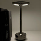 Cordless Table Lamp Rechargeable, Metallic Modern Bedside Lamp - Portable LED Dimmable Mood Light for Bedroom Restaurant Bar