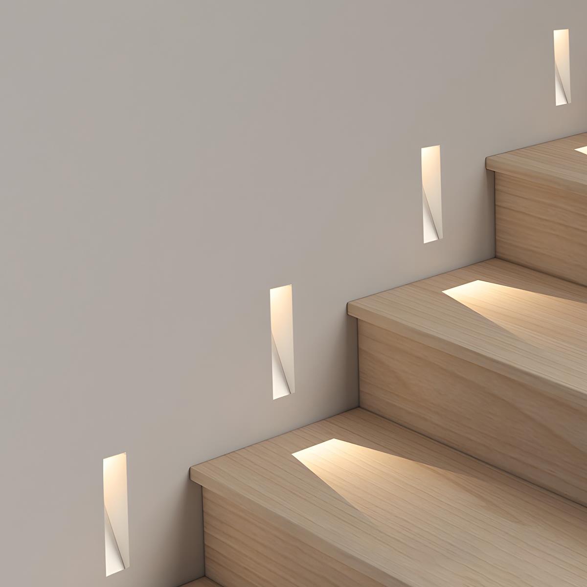 Motion Sensor LED Recessed Wall Light, Minimalist Step Stair Sconce - Indoor Night Lighting for Stairway Hallway Corridor