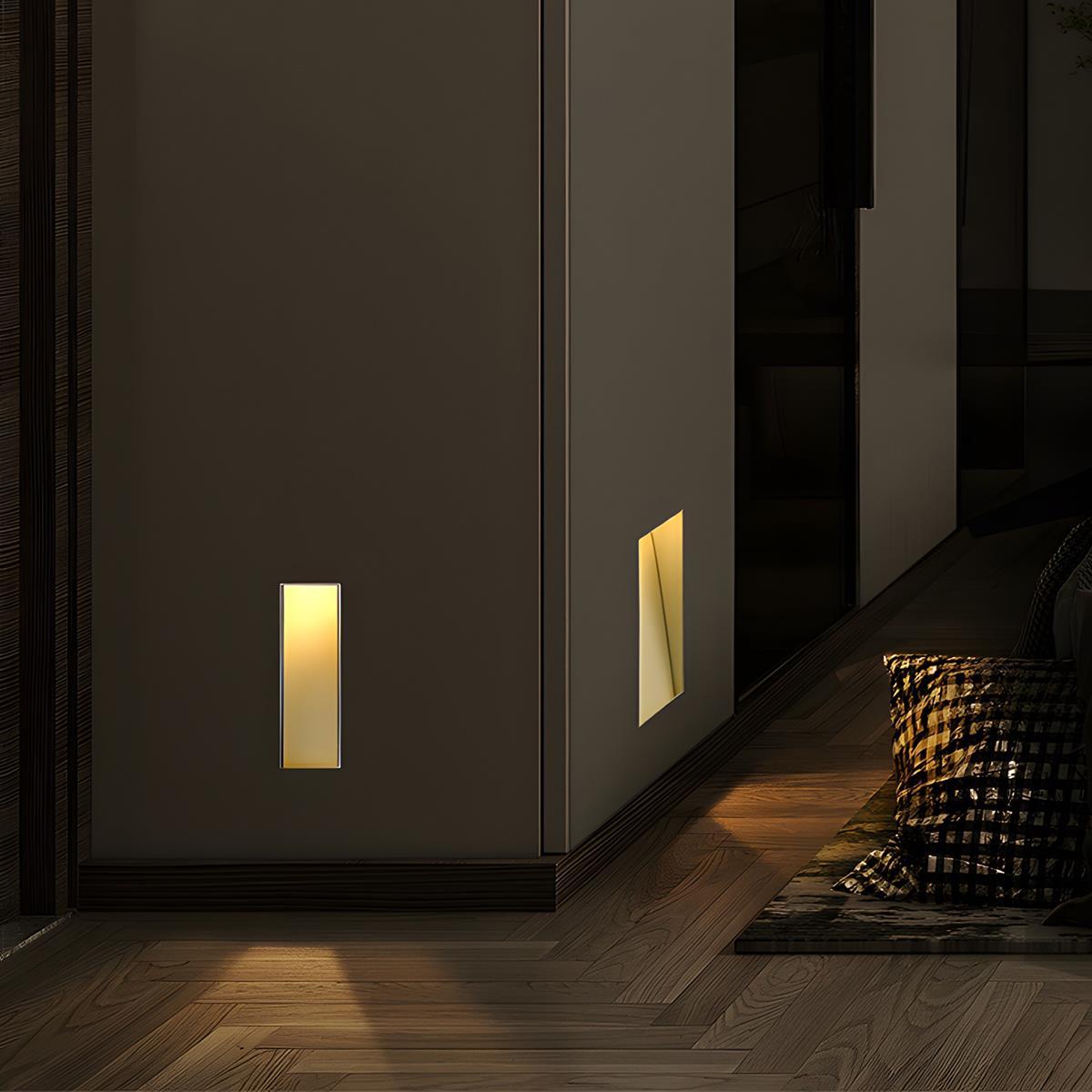 Motion Sensor LED Recessed Wall Light, Minimalist Step Stair Sconce - Indoor Night Lighting for Stairway Hallway Corridor