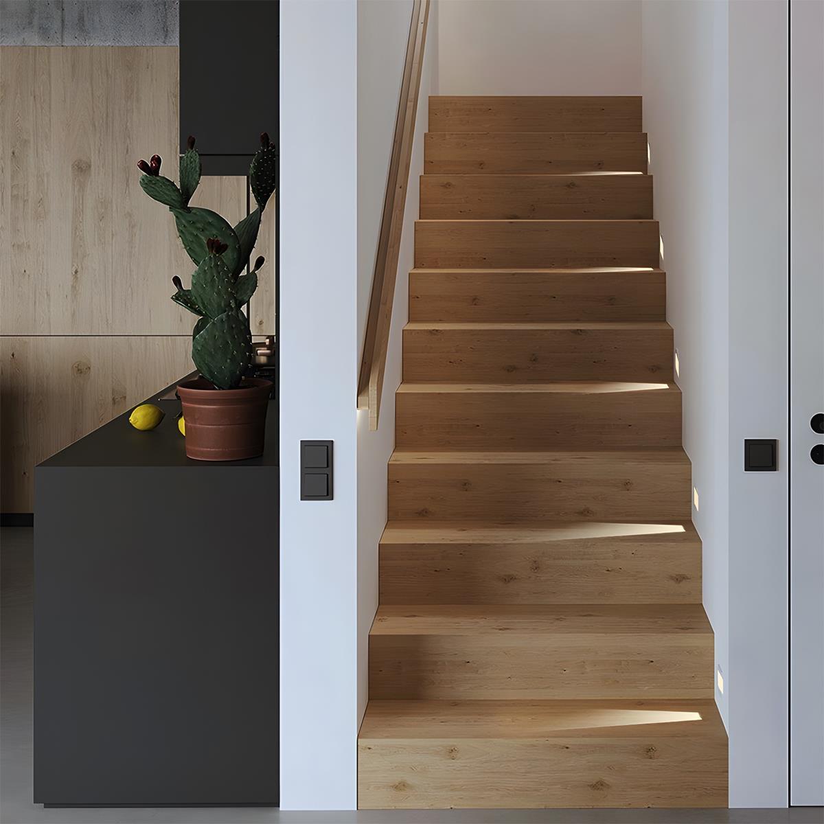 Motion Sensor LED Recessed Wall Light, Minimalist Step Stair Sconce - Indoor Night Lighting for Stairway Hallway Corridor