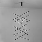 LED Linear Chandelier Dimmable, Minimalist Black Strip Pendant Light - Modern Hanging Ceiling Light for Dining Room Kitchen Island