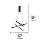 LED Linear Chandelier Dimmable, Minimalist Black Strip Pendant Light - Modern Hanging Ceiling Light for Dining Room Kitchen Island