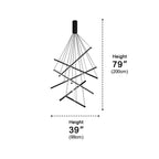 LED Linear Chandelier Dimmable, Minimalist Black Strip Pendant Light - Modern Hanging Ceiling Light for Dining Room Kitchen Island