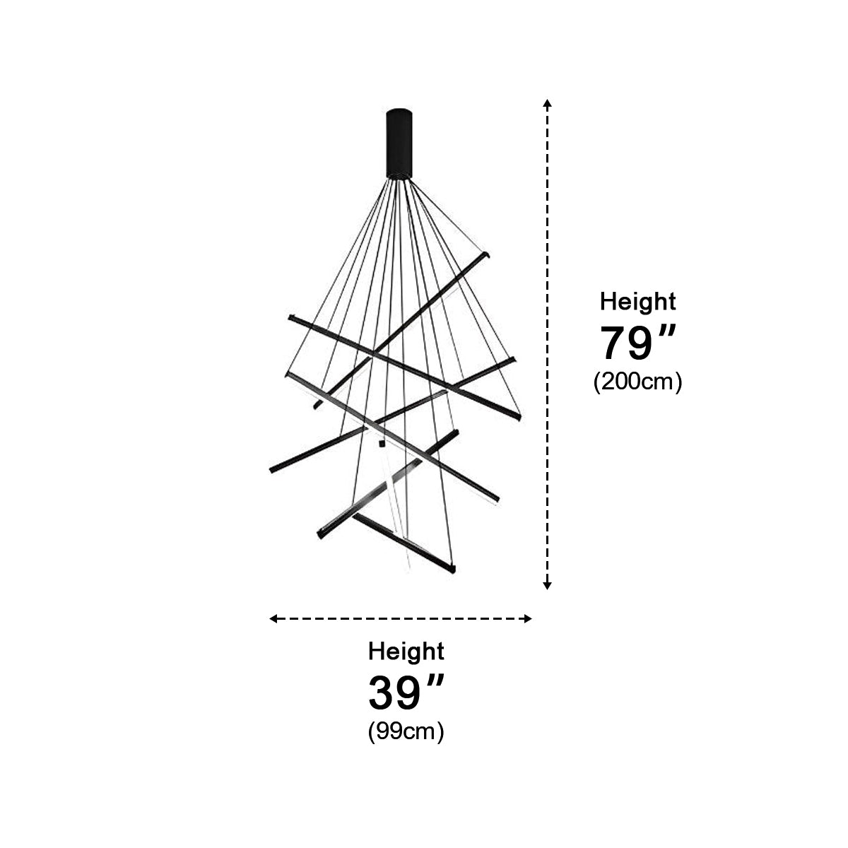 LED Linear Chandelier Dimmable, Minimalist Black Strip Pendant Light - Modern Hanging Ceiling Light for Dining Room Kitchen Island