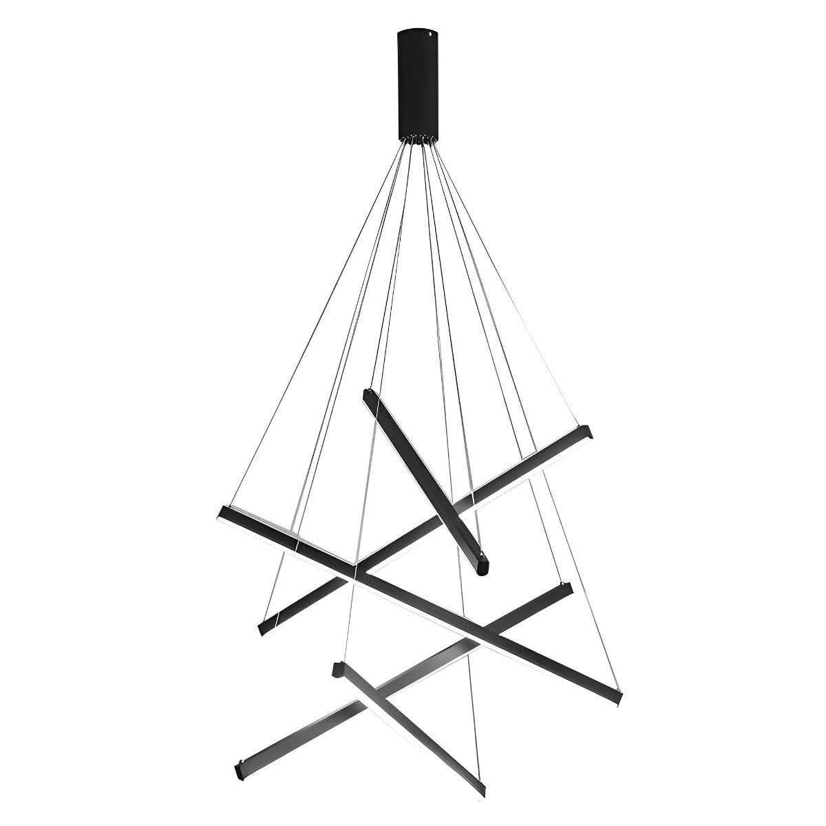 LED Linear Chandelier Dimmable, Minimalist Black Strip Pendant Light - Modern Hanging Ceiling Light for Dining Room Kitchen Island