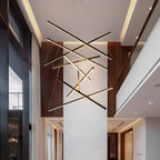 LED Linear Chandelier Dimmable, Minimalist Black Strip Pendant Light - Modern Hanging Ceiling Light for Dining Room Kitchen Island
