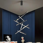 LED Linear Chandelier Dimmable, Minimalist Black Strip Pendant Light - Modern Hanging Ceiling Light for Dining Room Kitchen Island