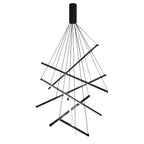 LED Linear Chandelier Dimmable, Minimalist Black Strip Pendant Light - Modern Hanging Ceiling Light for Dining Room Kitchen Island