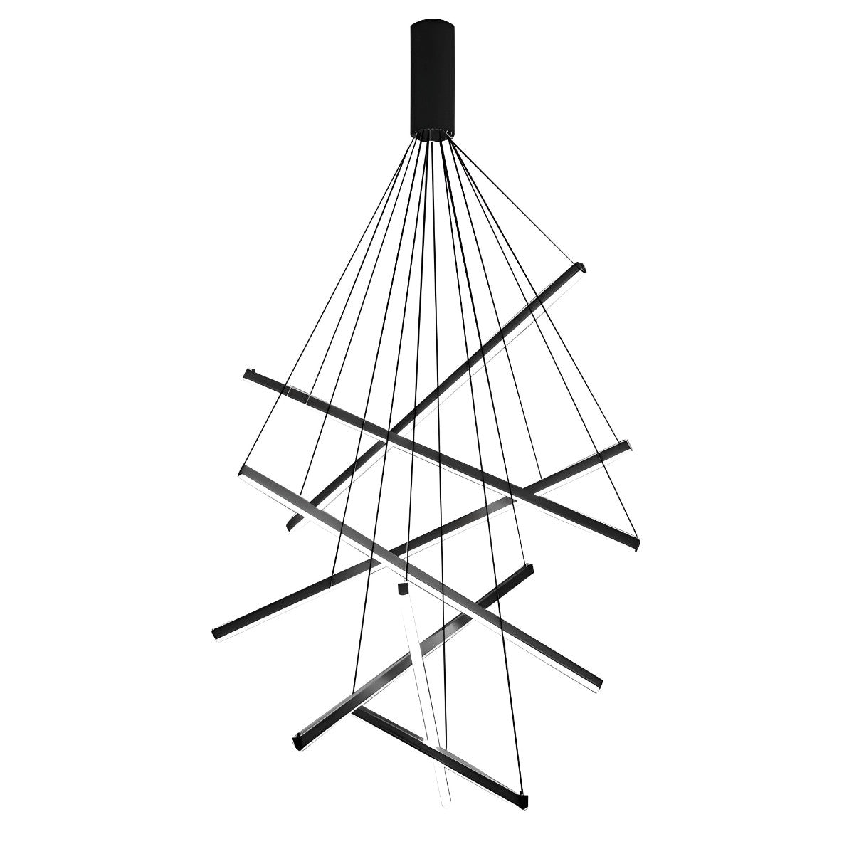 LED Linear Chandelier Dimmable, Minimalist Black Strip Pendant Light - Modern Hanging Ceiling Light for Dining Room Kitchen Island