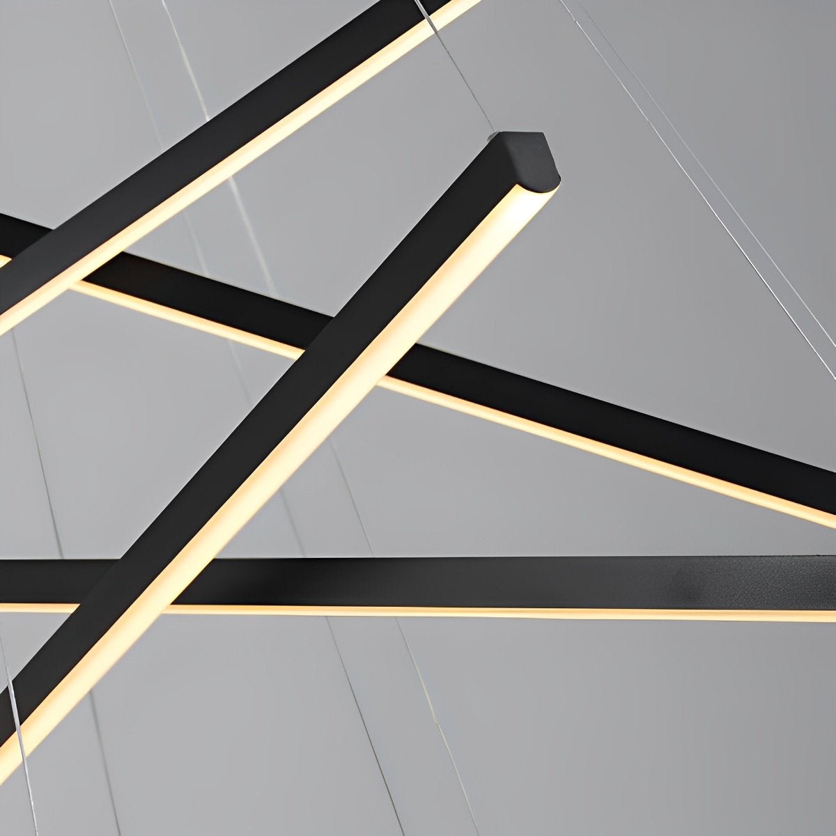 LED Linear Chandelier Dimmable, Minimalist Black Strip Pendant Light - Modern Hanging Ceiling Light for Dining Room Kitchen Island