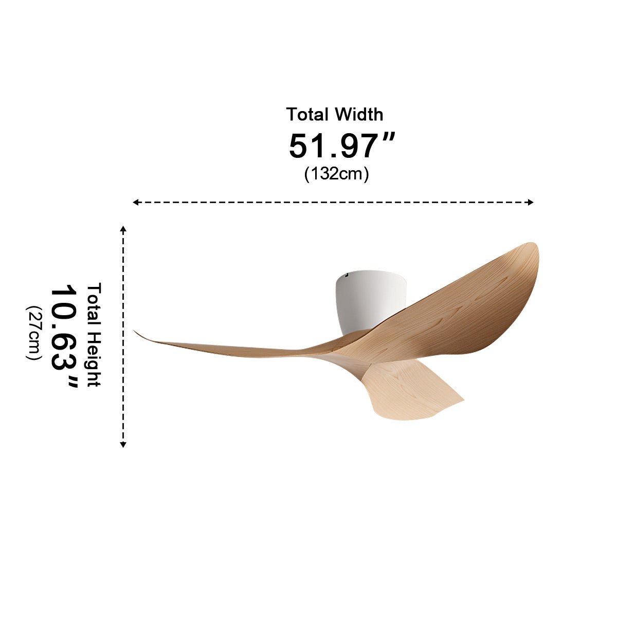 Ceiling Fan with Remote, Modern 6-Speed Reverse DC Motor Fan - Quiet Indoor Cooling Ceiling Fan for Living Room Bedroom Office