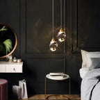 Brass Crystal Pendant Light Dimmable, Modern Luxury Chandelier - Hanging Ceiling Light for Dining Room Kitchen Island Foyer