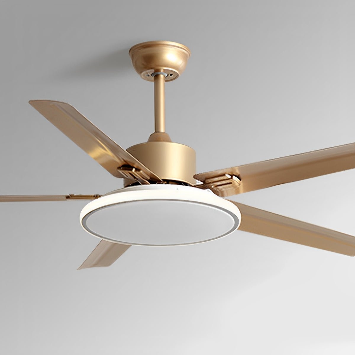 Stainless Steel Ceiling Fan with Remote, 6-Speed Reverse DC Motor - Modern Minimalist Indoor Cooling Fan for Living Room Bedroom