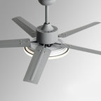 Stainless Steel Ceiling Fan with Remote, 6-Speed Reverse DC Motor - Modern Minimalist Indoor Cooling Fan for Living Room Bedroom