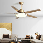 Stainless Steel Ceiling Fan with Remote, 6-Speed Reverse DC Motor - Modern Minimalist Indoor Cooling Fan for Living Room Bedroom