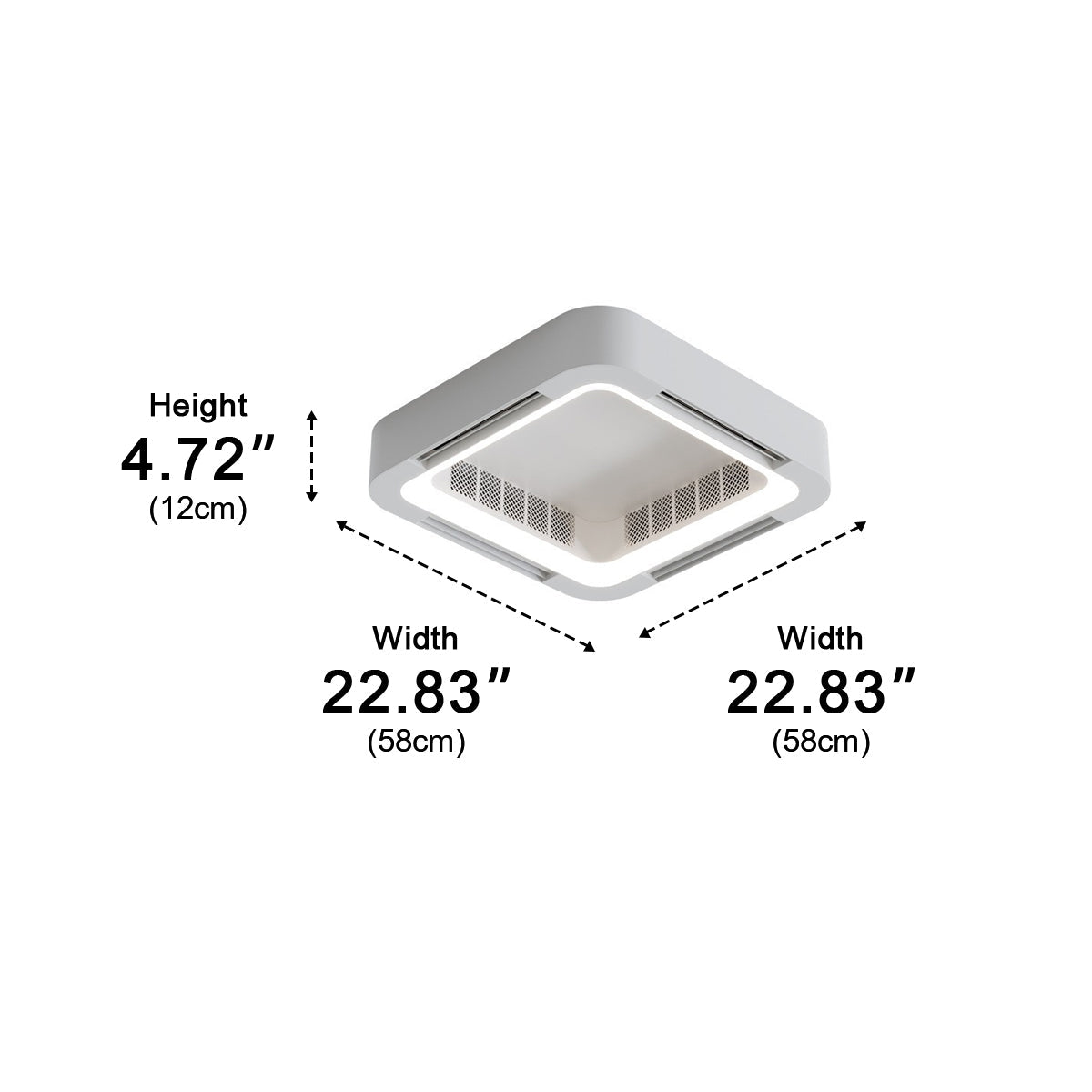 Bladeless Ceiling Fan with Light and Remote, Modern Minimalist LED Fan - Indoor Cooling Ceiling Fan for Bedroom Living Room