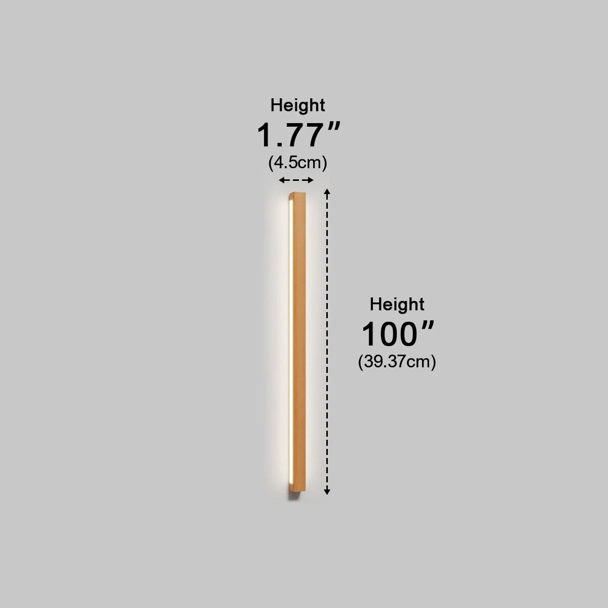 LED Wall Sconce Up and Down, Modern Wood Long Strip Light - Minimalist Indoor Wall Lighting for Living Room Bedroom Hallway