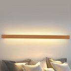 LED Wall Sconce Up and Down, Modern Wood Long Strip Light - Minimalist Indoor Wall Lighting for Living Room Bedroom Hallway