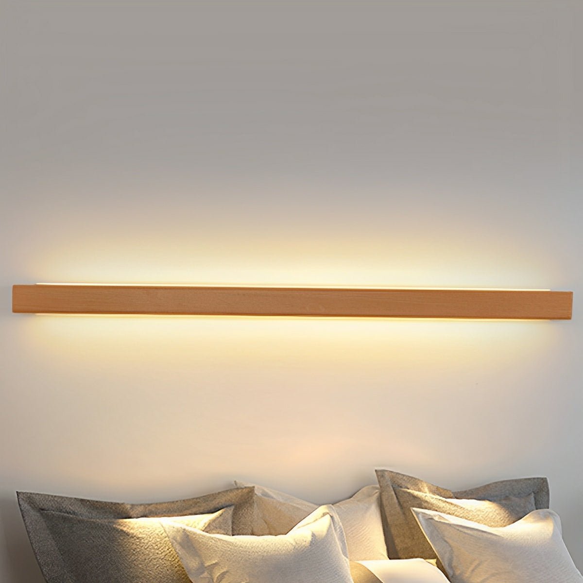 LED Wall Sconce Up and Down, Modern Wood Long Strip Light - Minimalist Indoor Wall Lighting for Living Room Bedroom Hallway