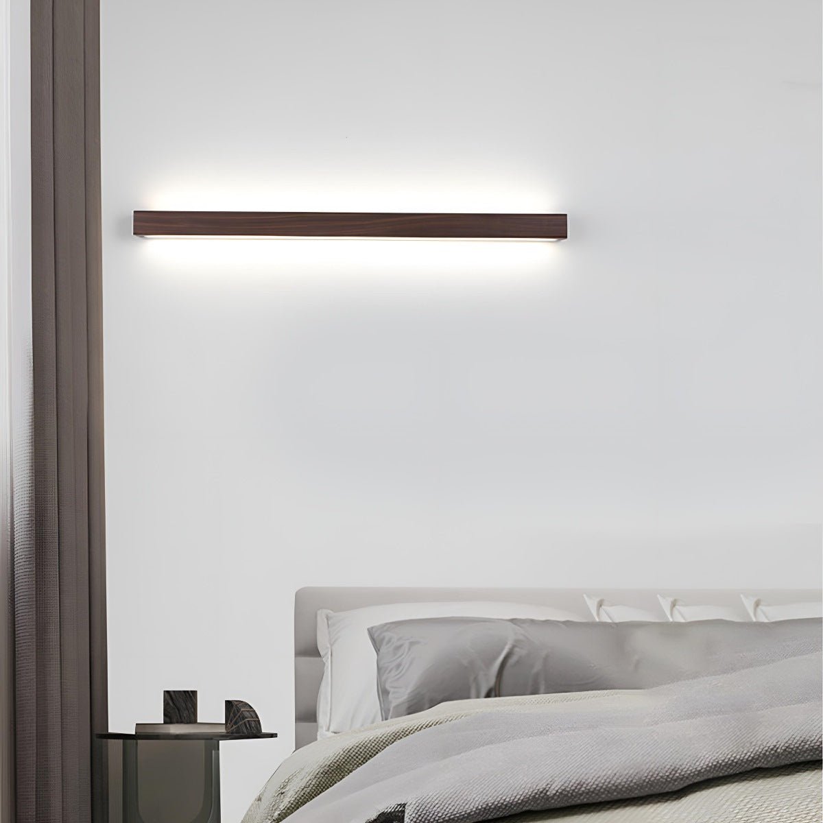 LED Wall Sconce Up and Down, Modern Wood Long Strip Light - Minimalist Indoor Wall Lighting for Living Room Bedroom Hallway