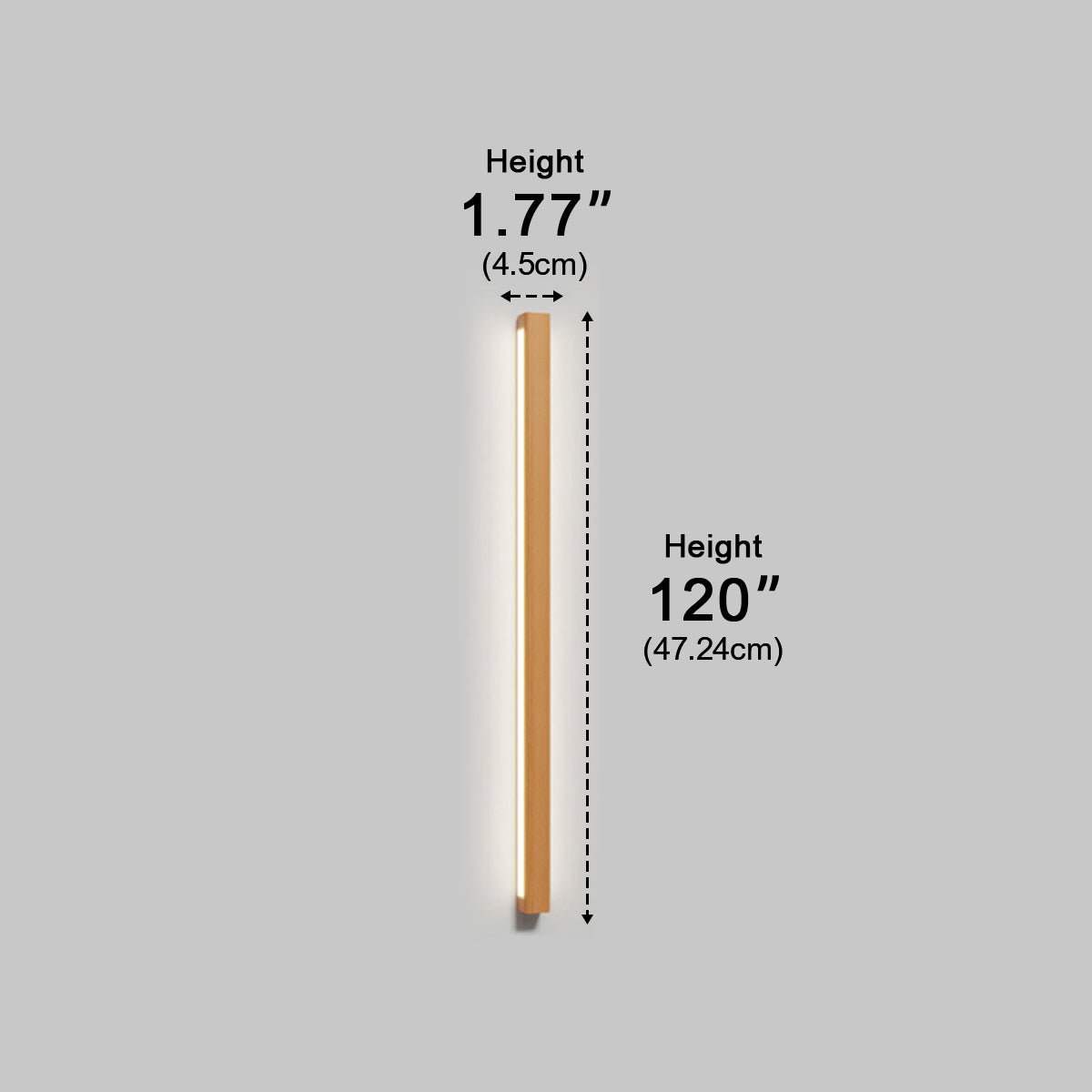 LED Wall Sconce Up and Down, Modern Wood Long Strip Light - Minimalist Indoor Wall Lighting for Living Room Bedroom Hallway
