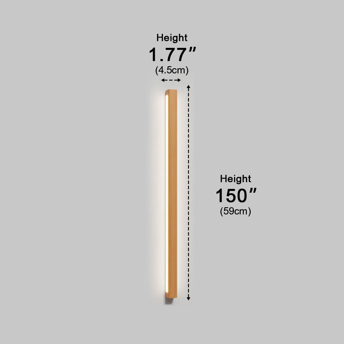 LED Wall Sconce Up and Down, Modern Wood Long Strip Light - Minimalist Indoor Wall Lighting for Living Room Bedroom Hallway