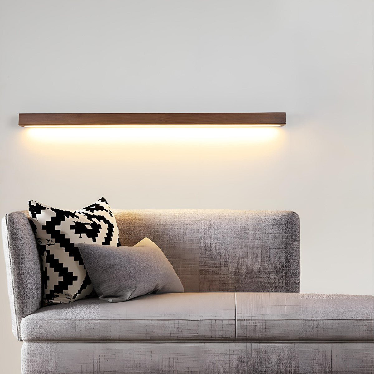 LED Wall Sconce Up and Down, Modern Wood Long Strip Light - Minimalist Indoor Wall Lighting for Living Room Bedroom Hallway