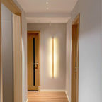 LED Wall Sconce Up and Down, Modern Wood Long Strip Light - Minimalist Indoor Wall Lighting for Living Room Bedroom Hallway