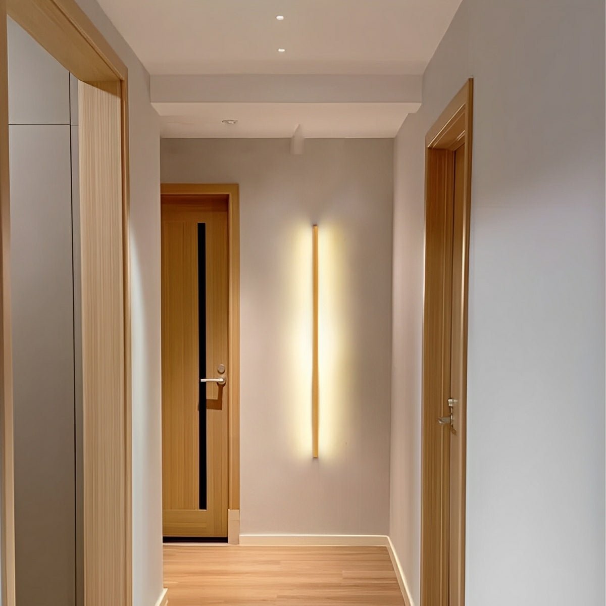 LED Wall Sconce Up and Down, Modern Wood Long Strip Light - Minimalist Indoor Wall Lighting for Living Room Bedroom Hallway