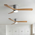 Wood Grain Ceiling Fan with Light and Remote, Nordic Reverse 6-Speed DC Motor - Modern Indoor LED Fan for Bedroom Living Room