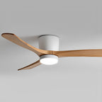 Wood Grain Ceiling Fan with Light and Remote, Nordic Reverse 6-Speed DC Motor - Modern Indoor LED Fan for Bedroom Living Room