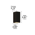 Outdoor Wall Washer Light Waterproof, Square Up Down Double LED Sconce - Modern Exterior Wall Lighting for Facade Patio Porch