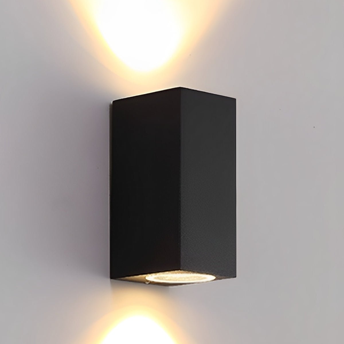 Outdoor Wall Washer Light Waterproof, Square Up Down Double LED Sconce - Modern Exterior Wall Lighting for Facade Patio Porch