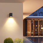 Outdoor Wall Washer Light Waterproof, Square Up Down Double LED Sconce - Modern Exterior Wall Lighting for Facade Patio Porch