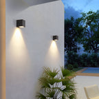 Outdoor Wall Washer Light Waterproof, Square Up Down Double LED Sconce - Modern Exterior Wall Lighting for Facade Patio Porch