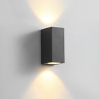Outdoor Wall Washer Light Waterproof, Square Up Down Double LED Sconce - Modern Exterior Wall Lighting for Facade Patio Porch