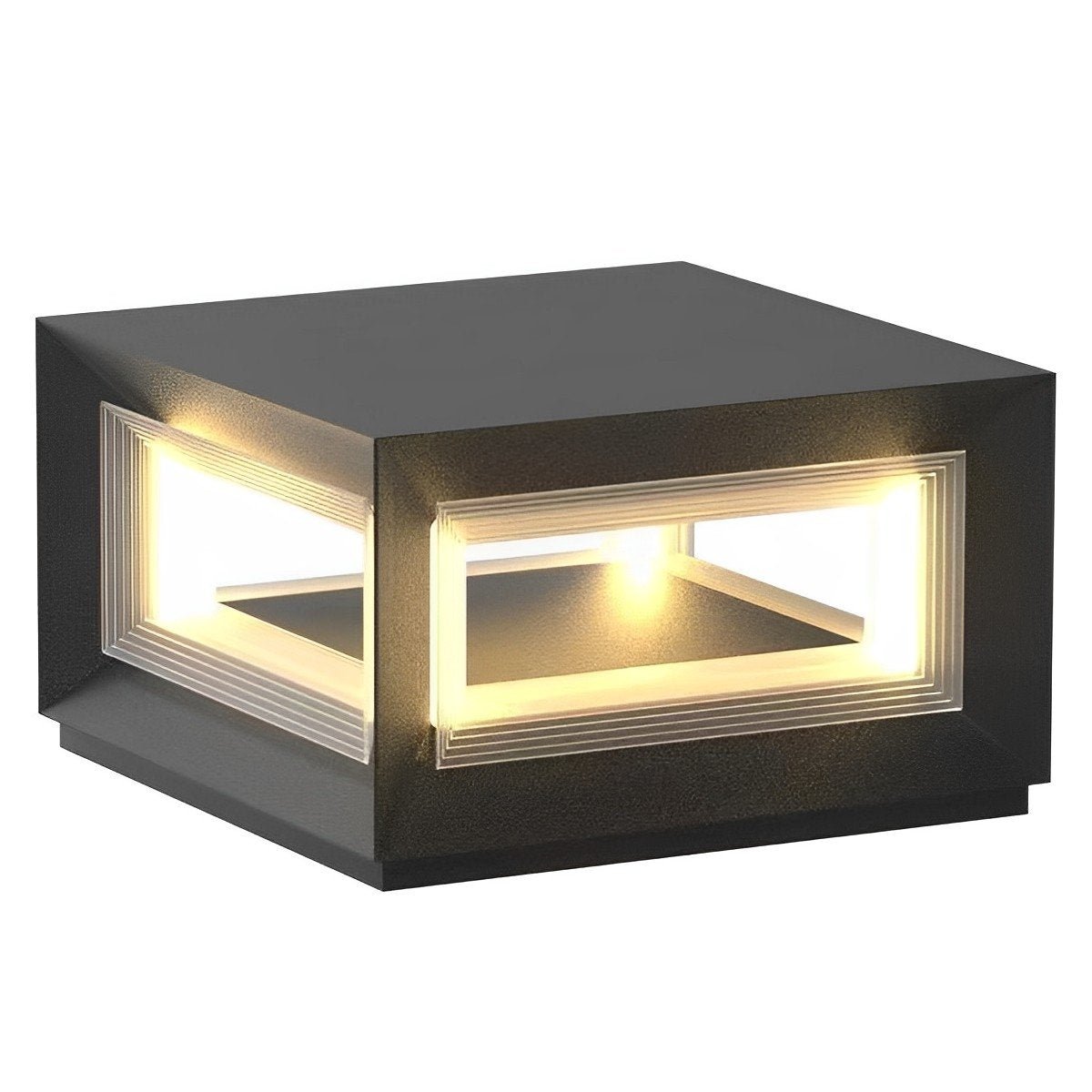 Outdoor Post Light Waterproof, Rectangular Stainless Steel LED Pillar Light - Modern Exterior Column Lighting for Driveway Gate