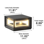 Outdoor Post Light Waterproof, Rectangular Stainless Steel LED Pillar Light - Modern Exterior Column Lighting for Driveway Gate